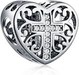 Sparkling Cross in Heart Charms fit