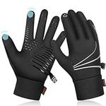 Alaplus Kids Thermal Gloves Sports Gloves for Boys Girls, Touchscreen Sensitive Field Gloves with Palm Grip for Football, Biking, Cycling, Running, Rugby, Netball, Hockey