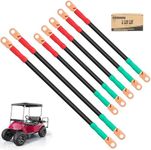 10L0L Golf Cart Battery Cables Fits for EZGO TXT 1994-UP 36 & 48 Volt Golf Cart with 4 Gauge 7 PCS AC/DC Wire Welding Battery Pure Copper Flexible Golf Cart Battery Cable Set