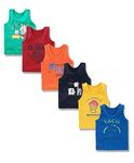 S4D SHOP 4 DREAMS Baby Vest White Baniyan Cotton Inner wear Vest for Baby Boy & Baby Girls Toddler Vest Pack of 6 (3 Months- 6 Months, Dark Vest)