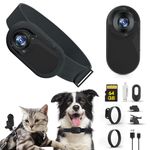 GHWMYD Cat Camera Collar, HD 1080P Wireless Dog Collar Camera with 64GB SD Card, Sport Action Camera Cat Collar Camera for Pet Supplies Video Records Camera for Cats Dogs Gift, Black