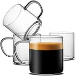 LUXU Glass Coffee Mugs Set of 4,Lar