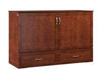 Atlantic Furniture AC624144 Hamilton Murphy Bed Chest with Charging Station & Mattress Queen Walnut