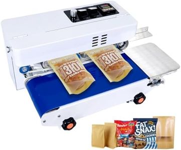 QMSTRAPACK Commercial Heat Sealer Machine, High-Speed Bag Sealer for Plastic Bags Films with Digital Temp Control & Adjustable Speed, Sealing Machine for Mylar Bags, Cookies, Aluminum Foil