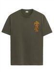 ADRO Tshirt for Men | Anime T shirt for men | 100% Cotton Tshirt | Graphic Printed T-shirt | Chest Printed Tshirt | Groot Anime Tshirt | T-shirts| RN24-STICK-GROO-OL-L Olive