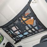 Car Ceiling Cargo Net Pocket Storage Net,29.5"x19.7" Adjustable D-Buckle to Reduce Sagging Car Roof Storage Organizer,Double-Layer Mesh SUV for SUVs,Road Trips,Car Camping Essentials