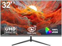 Gawfolk 32 Inch UHD (3840 x 2160) 4K High Resolution，60Hz Ultra-Thin Bezel Computer Monitor ，with HDMI/VGA, Home Office Business PC Monitor, Black