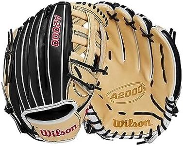 Wilson 2024 A2000 1750 12.5” Outfield Baseball Glove - Right Hand Throw, Black/Blonde/Red