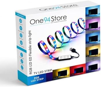 One94Store 5 Meter RGB LED Strip Light – USB Powered 5V Flexible Color Changing Light Strip with Mini Controller for TV Backlight, Gaming Setup, PC, Desk (5 Meter for 50 inch Tv'S and Above)