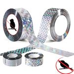 CAVLA 2 Pack Bird Scare Tape, 328ft Double Sided Holographic Flash Deterrent, Pigeon Scare Tape for Scaring Birds Away for Woodpeckers Gulls Crows Starlings Swallows Geese