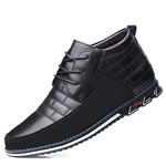COSIDRAM Mens High-top Boots Walking Casual Comfort Shoes Business Loafers Office Dress Outdoor Sneakers Black 9