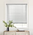 LazBlinds Cordless 1" Aluminum Horizontal Mini Blinds, Light Filtering Blinds for Windows, Blinds & Shades for Window Size 37'' W x 48'' H, Silver Grey