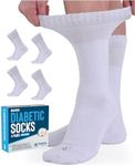 Doctor's Select Bamboo Viscose Diabetic Socks Women - 4 Pairs Crew Womens Diabetic Socks | Diabetic Socks for Women Size 6-9