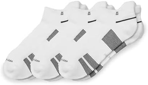 Tommy John Men's Performance Ankle Sock, 3-Pack, White, S/M