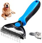 VIGIME Undercoat Rake for Dogs Cats - Dog Shedding Brush for Long Haired Dogs, Double Sided Dog Deshedding Brush, Undercoat Brush for Dogs, Pet Grooming Brush for Dematting