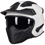 ILM Open Face Motorcycle 3/4 Half Helmet for Dirt Bike Moped ATV UTV Motocross Cruiser Scooter DOT Model 726X (White, XL)