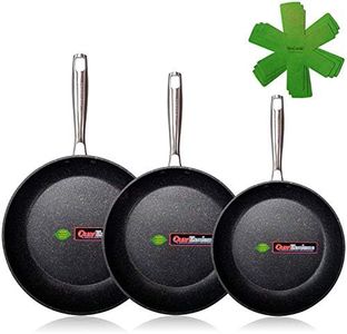 WECOOK EcoChef Lot de 3 poêles en Titane 18-20-24 cm en Aluminium forgé, Induction, 5 Couches Anti-adhésif sans PFOA, Nettoyage Lave-Vaisselle adapté pour Toutes Les Cuisines, vitrocéramique, gaz