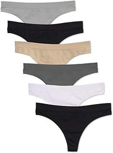 Kalon 6 Pack Women's Nylon Spandex Thong Underwear (3X, Basics)