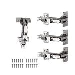 Bohaner 4 Pcs 165 Degree Kitchen Cabinet Hinges, Soft Close Cupboard Door Hinges, Folding Mute Cabinet Hinges with Fixing Screws, Full Overlay Wardrobe Doors Hinges (4Pcs)