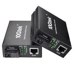 A Pair of 10/100/1000M Gigabit Ethernet Media Converter, Bi-Directional Single-Mode SC Fiber, RJ45 to SC, 20KM