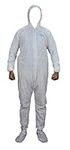 GREAT BIKERS GEAR Coveralls Suit with Hood, Elastic at Cuffs, Ankles and Waist,Zip Front Opening, Serged Seams for Spray Paint,Industrial