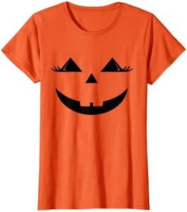 Citrouille Souriante avec Cils Costume Halloween Femmes T-Shirt