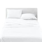 HKS BEDDING 1000 Thread Count Luxury Soft and Comfy Egyptian Cotton 1 Flat Bedsheet and 2 Pillowcase Queen Size White Solid | 3 PC Flat Bedsheet