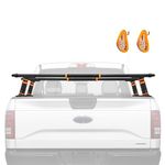 LMYYGOO Truck Ladder Rack,Height 10.8-12.4" Low Profile Universal Aluminum Truck Bed Rack for Pickup,Adjustable Length&Hight Rack Crossbars,Real 1000LB Capacity Truck Bed Rack Set for Bike Rack