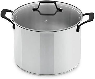 GrandTies Tri-Ply Stainless Steel Stock Pot Induction Cookware – 12 QT Capsule Bottom Stainless Steel Pot, Marquina Black Metal Handles Kitchen Cooking large Pot with Lid, Dishwasher Safe Pan