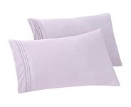 Premium Hotel Quality 2-Piece Pillowcase Set, Luxury & Softest 1500 Thread Count Egyptian Quality Bedding Pillowcases, Wrinkle and Fade Resistant, King, Lilac