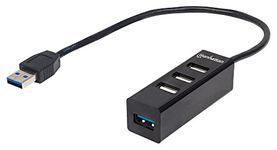 Manhattan USB 3.0/2.0 Hub Combo 4 Ports Black