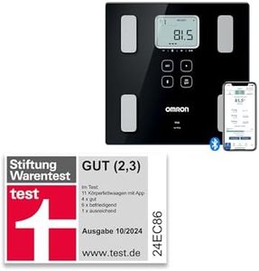 OMRON VIVA – die smarte Körperanalyse-Personenwaage, Stiftung Warentest „Gut“ 10/24, mit Bluetooth & App; misst Körperfett, Gewicht, Viszeralfett, Skelettmuskelmasse, Grundumsatz & BMI; für 4 Nutzer