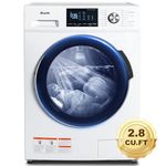 SMETA Washer Machine Compact Front Load Washer Ventless Auto Spin-Dry Washing Machine 2.8 CU. FT for Apartment Size Portable Washer and Spinner Combo 24" with 36-Minute Quick Clothes Washing Machines