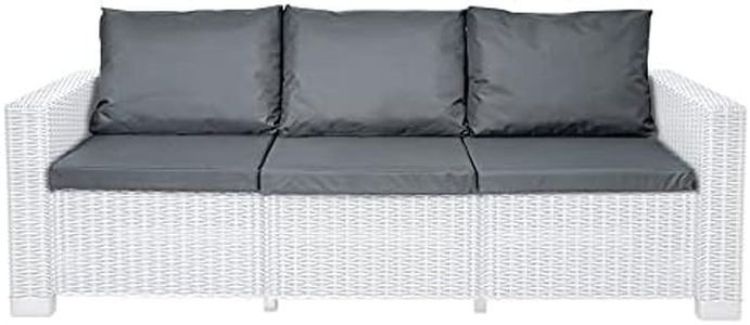 SOFTILLO Waterproof Outdoor Seat Cushions Pad for Keter Allibert California - Comfy Set Cushion Pads For Patio Rattan Furniture - Removable Cover - Water Resistant Material, Foam - 6 Piece - Graphite