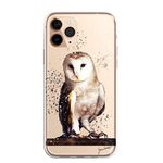 SmartGiftShop British Birds Case Splatter Art CLEAR Phone Cover Case Exclusive Artwork for iPhone 13 - barn owl