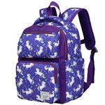 VASCHY Toddler Backpack for Girls, Kids Cute Kindergarten Daycare Children's Rucksack 7L Small School Bag for Travel Purple Unicorn