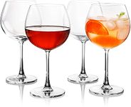 TAGROCK Round Shape Wine Glasses for Red & White Whisky & Drinks, Set of 4 Piece, 650ml