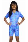 Aqua Holic Swimming Suit & Skating Suit for Girls (34, Blue)