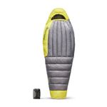 Sea to Summit - Spark Women's Ultralight Down Sleeping Bag Long (7°C) - Mummy Shaped - Full Length - 850+ Loft Ultra-Dry Down - 1 Season - For Backpacking - Grey & Yellow - 432g