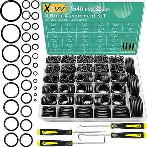 XBVV 1540 Pcs 32 Size O-Rings Kit Nitrile Rubber O Ring Assortment with 4 Hook Set for Various Car Auto Vehicle Repair Plumbing Pressure Washer Air or Gas Sealing Connections Resist Oil and Heat