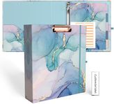 EYROZILL 3 Ring Binders 2 Inch with 5-Tab Dividers for Letter-Size 11" x 8.5" .Three Ring Binder with clipboard and File Folder Labels for School Class Office Supplies, Green Marble