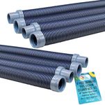 U.S. Pool Supply Professional 8 Piece Swimming Pool Vacuum Cleaner Hose Set, Blue & Gray - 40" Flexible Spiral Wound Connector Sections with 1.5" Male & Female Cuffs, Fits Most Automatic Pool Cleaners