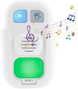 BIGLIGHT Temporizador de cepillo de dientes de 2 min, temporizador led de lavado de manos de 20 seg., temporizador de música infantil, 12 canciones, 3 niveles de volumen (blanco), versión alemana