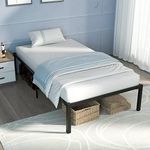 BedStory Twin XL Bed Frame, 16 Inch Heavy Duty Steel Slat Twin XL Size Platform Bed Frame No Box Spring Needed, Non-Slip Single Metal Bed Frame with Large Storage Space, Easy Assembly