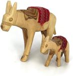 Wooden Donkey Figurine, Holy Land Olive Wood Donkey, Nativity Set Animals, Christmas Nativity Animals, Nativity Donkey, Donkey Statues for Home Decor, Nativity Christmas Decorations