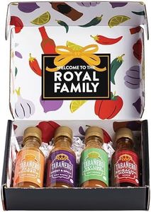 Mini Hot Sauce Gift Set by Tabanero: Peach Bourbon, Sriracha Honey, Key Lime Habanero, Sweet & Spicy, All Natural, Gluten Free, Low Sodium, Vegan, Kosher, Made in the USA, 4-Pack, 1.7 oz Mini Bottles