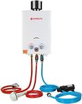 Camplux Instant Gas Water Heater with Water Pump Pack, 6 litres, White