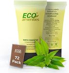 Eco Amenities Travel Size Shampoo and Conditioner Sets - 2 in 1 Hotel Shampoo and Conditioner Supplies for Guests - Refreshing Bulk Travel Size Toiletries - 22ml (0.75fl oz), 72 pack, Green Tea Scent