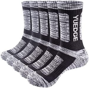 YUEDGE Women's Hiking Socks Performance Cushion Cotton Crew Casual Golf Workout Athletic Socks For Ladies Size 5-9
