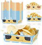 Cartoon Blue Dog Disposable Paper Food Trays 24pcs Dog Family Birthday Decorations Nacho Trays for Blue Dog Theme Birthday Party Supplies Baby Shower Decorations